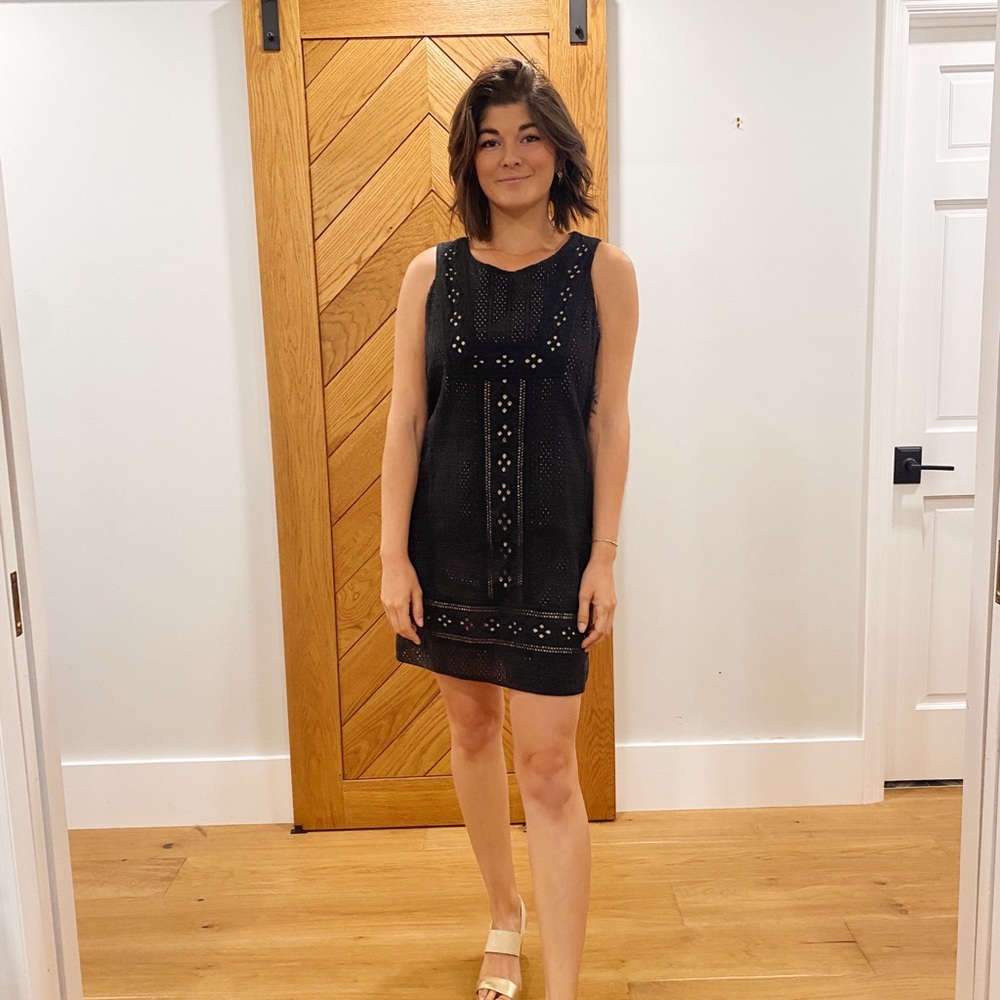 eyelet shift dress